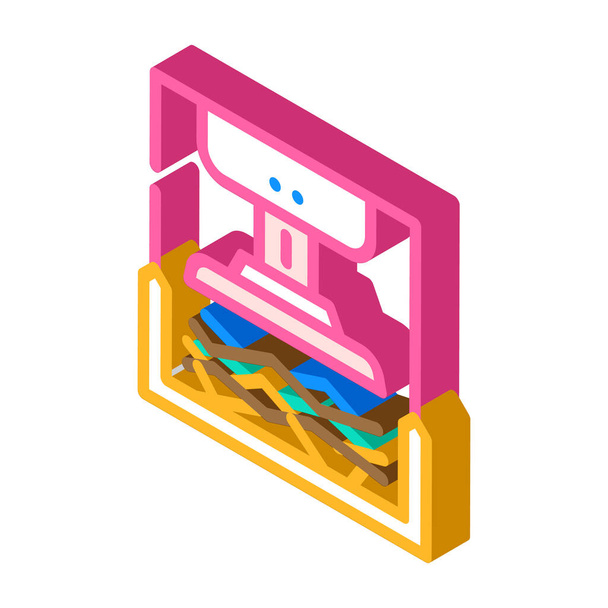 pressing solid waste isometric icon vector illustration - Vector, Image