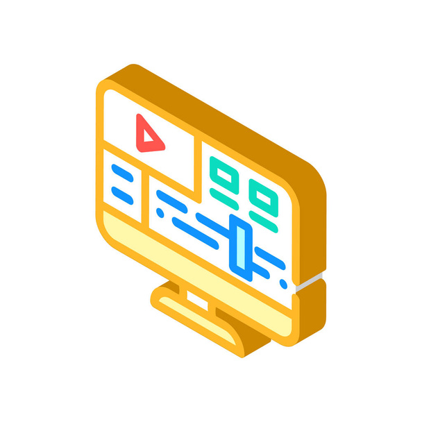 video processing software isometric icon vector illustration - Vector, Image