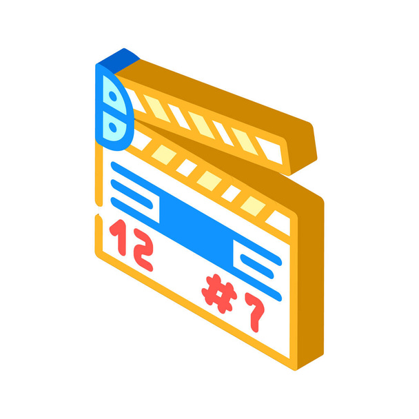 clapperboard tool isometric icon vector illustration - Vector, Image