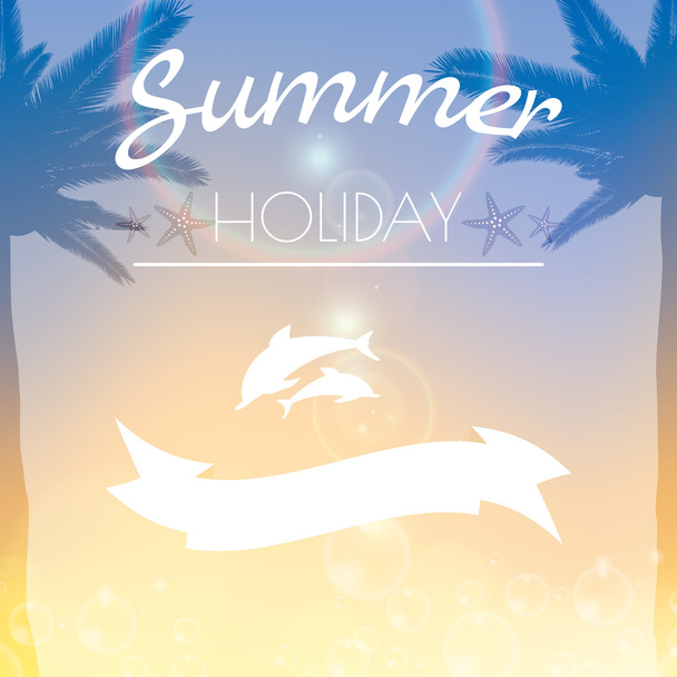 Summer holiday creative poster - Vector, imagen