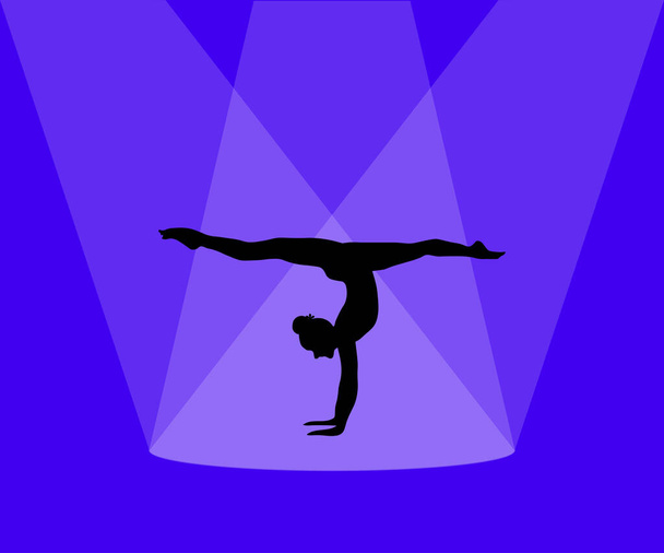 силует гімнастки, яка виконує фізичні вправи
 - Вектор, зображення