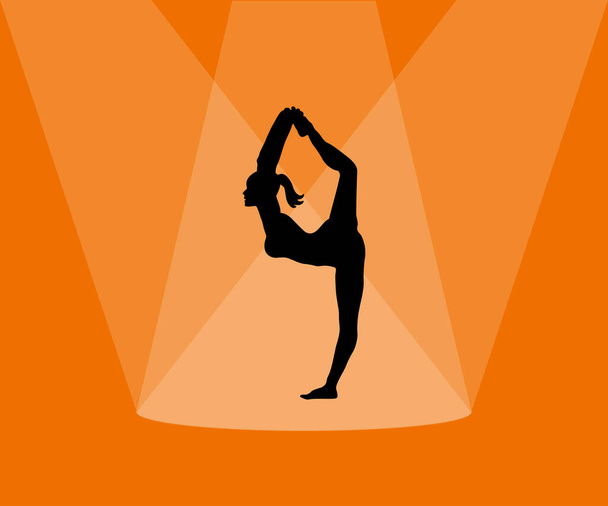 силует дівчини, яка займається гімнастикою
 - Вектор, зображення