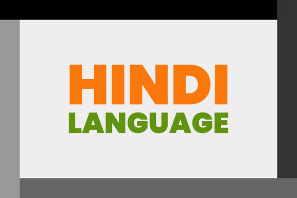 Hindi Kieli tasainen typografia tekstiä valkoisella taustalla. Hindi kieli vektori juliste, ja t-paita suunnittelu - Vektori, kuva