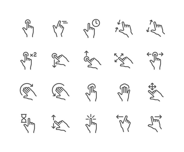 Ikony čárového gesta - Vektor, obrázek