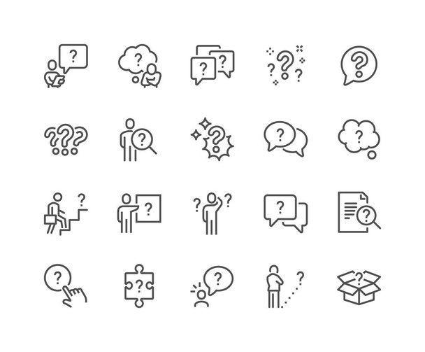 Iconos de preguntas de línea - Vector, imagen