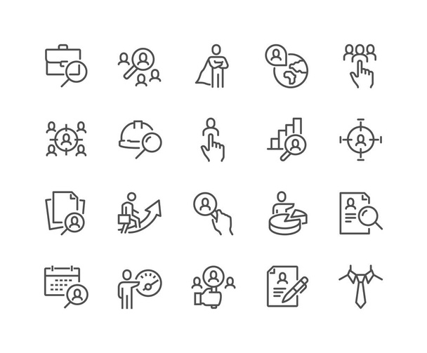 Line Headhunting Icons - Vector, Image