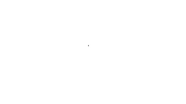 Fekete vonal Videó felirat ikon elszigetelt fehér háttér. 4K Videó mozgás grafikus animáció - Felvétel, videó