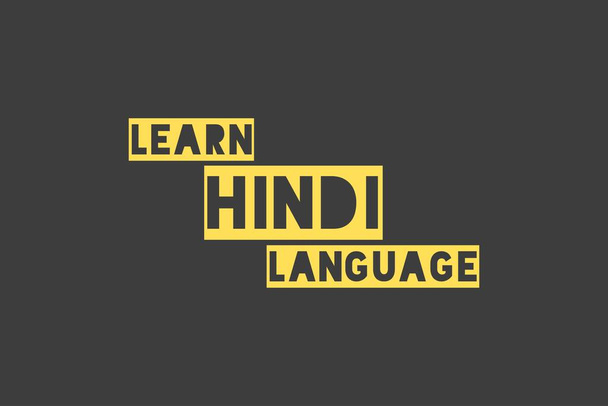 Aprender hindi linguagem tipografia vetorial fundo design. - Vetor, Imagem