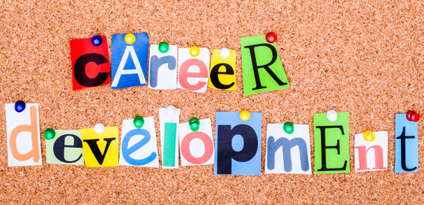 The phrase career development in cut out magazine letters pinned - Photo, Image