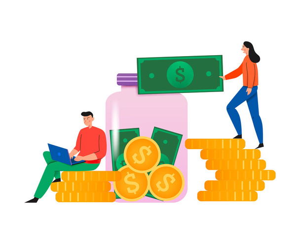 Money Can Flat Composition - Vector, Image