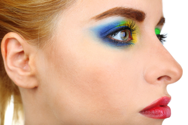 Beautiful woman with bright make-up, close up - Fotografie, Obrázek