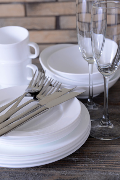 Set of white dishes - Foto, imagen