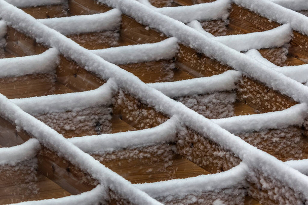 Pancakes by nature - snow forms pancake like structure in winter, Canada - Φωτογραφία, εικόνα