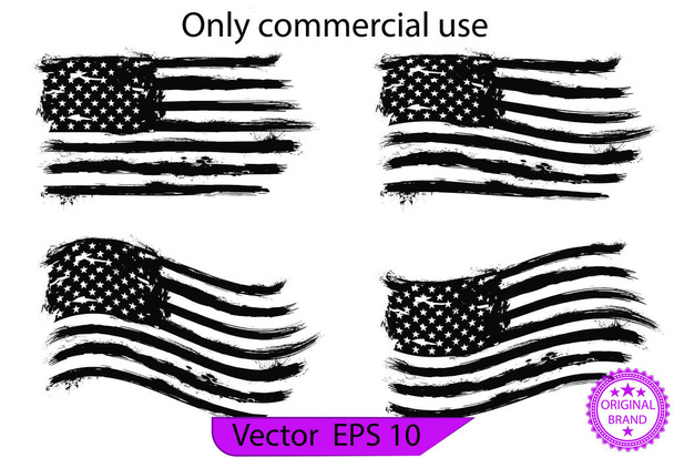 Bandeira dos EUA - Bandeira americana angustiada com elementos splash, eps 10, bandeira patriota, bandeira militar, bandeira americana. Apenas para uso comercial - Vetor, Imagem