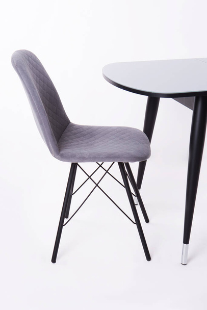 Gray soft chair on an isolated white background.  - Valokuva, kuva
