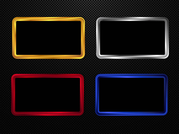 Multicolored metal frames set. Vector design EPS10 - Wektor, obraz