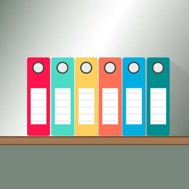 Various colorful files against white background - Vector, Image