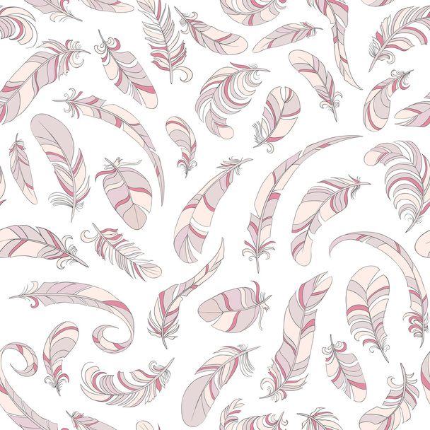 Different feathers semless pattern - Wektor, obraz