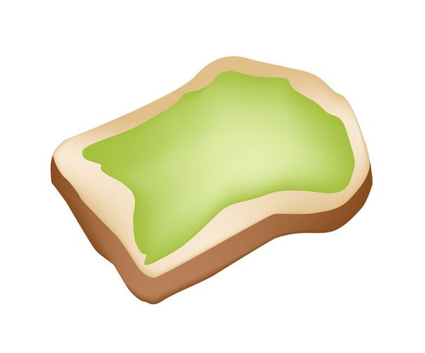 Cut Loaf of Bread with Coconut Cream - Vector, Image