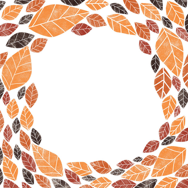 Abstracte kleurrijke herfstbladeren krans voor decoratie op de herfst seizoen en Thanksgiving festival. - Foto, afbeelding