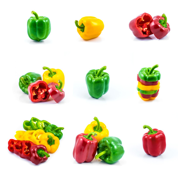Fresh sweet pepper isolated on white background - Foto, afbeelding