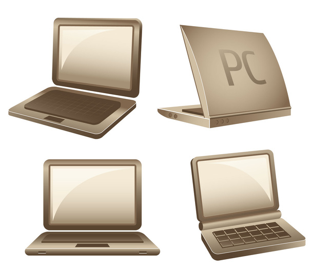 laptop pictogrammen - Vector, afbeelding