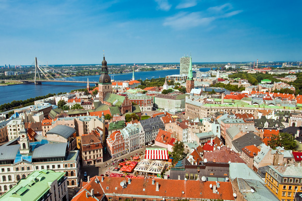 A panorámás kilátást a város Riga, Lettország - Fotó, kép
