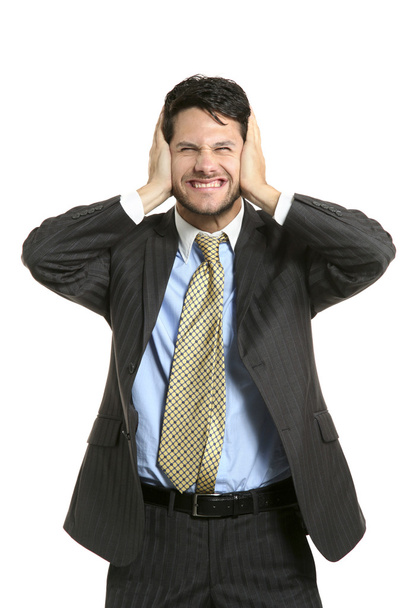 Businessman closing his ears - Фото, изображение