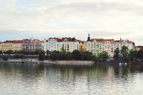 Landscape of Prague city and river Vltava - Photo, Image