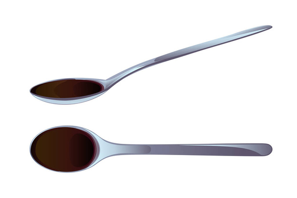 Soy asian sushi sauce in spoon. - Vector, afbeelding