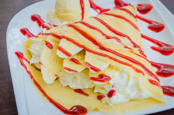 Клубничный блинный десерт
 - Фото, изображение
