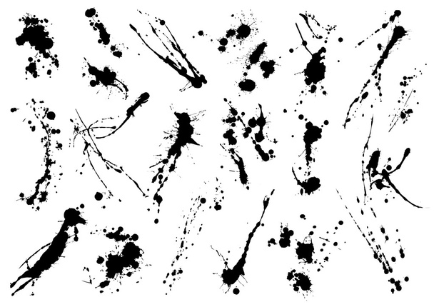 Grunge zwarte inkt vlekken - Vector, afbeelding