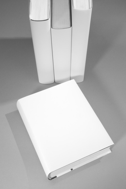 Blank book cover w background of a row of books - Foto, Imagen