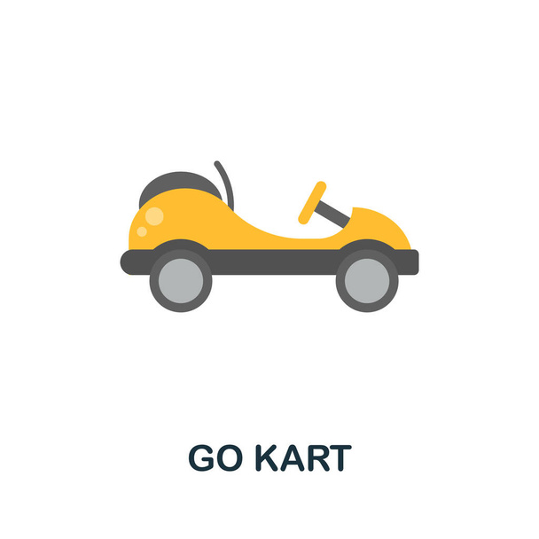 Allez icône Kart. Elément plat signe de la collection sport extrême. Icône Creative Go Kart pour la conception web, les modèles, l'infographie et plus encore - Vecteur, image