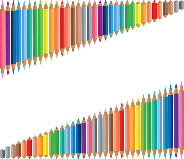 Vector illustration colourful pencil background design drawing - Vektör, Görsel