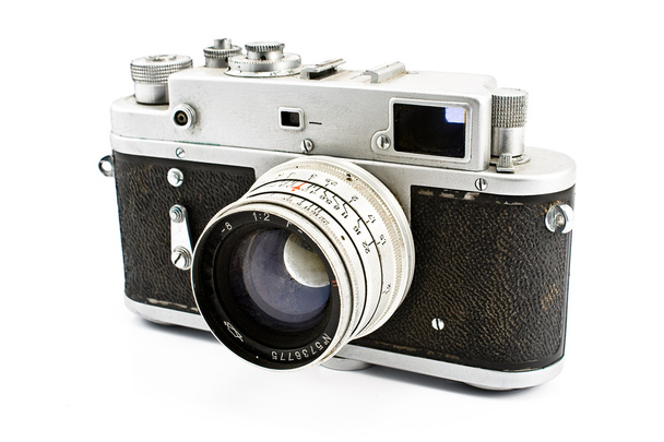 vintage ταινία κάμερα φωτογραφία απομονωθεί σε λευκό - Φωτογραφία, εικόνα