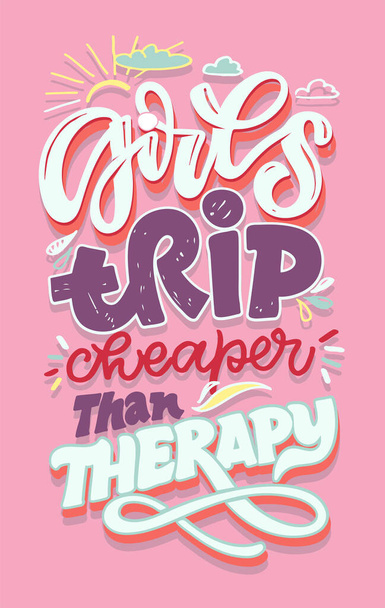 Hand drawn lettering quote in modern calligraphy style about life. Slogan for print and poster design. Vector illustration - Вектор,изображение