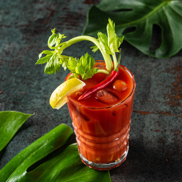 Bloody Mary cocktail on the stone - Foto, Imagen