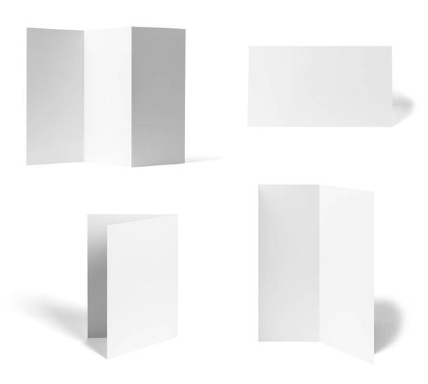 folded leaflet white blank paper template book desktop calendar - Foto, Imagem