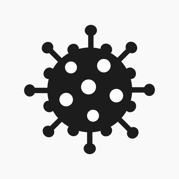 Coronavirus virus black shape icon. COVID-19 pandemic virus. Vector illustration. - Vecteur, image