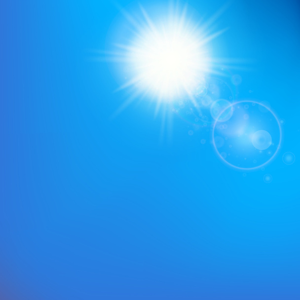 Sun with lens flare template - Vector, Image