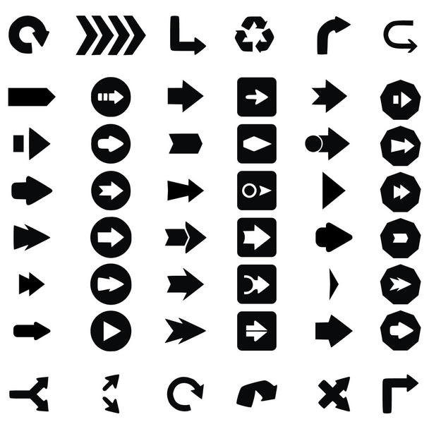 Set of black universal arrows. vector illustration - Vector, imagen