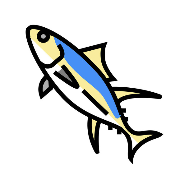 yellowfin tuna color icon vector illustration - Vector, Image