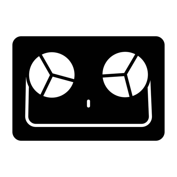 A solid design icon of tape recorder - Vector, Image