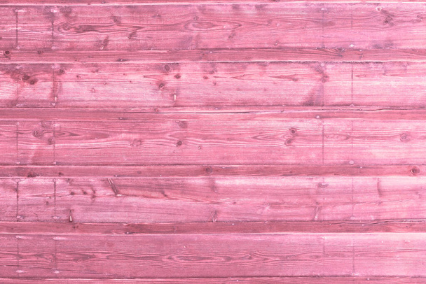 Pink wooden background with old painted planks  - Zdjęcie, obraz