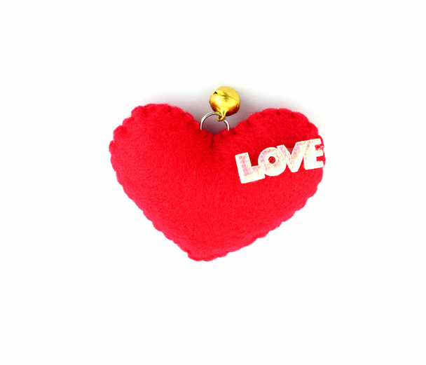 Romantic of artificial vintage red heart. - Фото, изображение