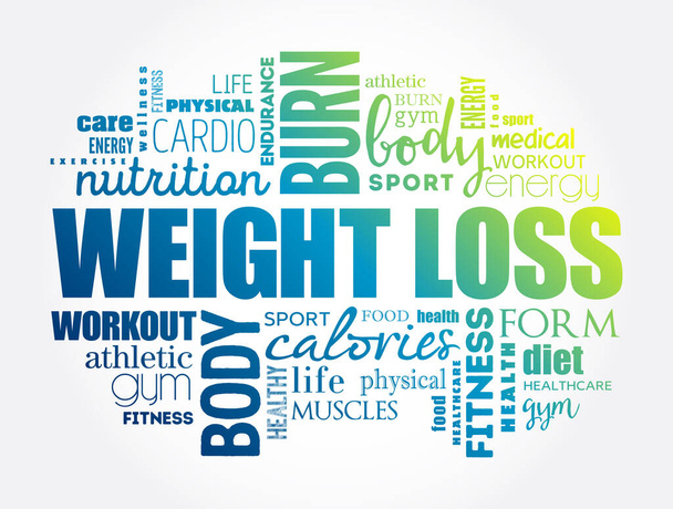 Weight Loss word cloud collage, health concept background - Vektori, kuva