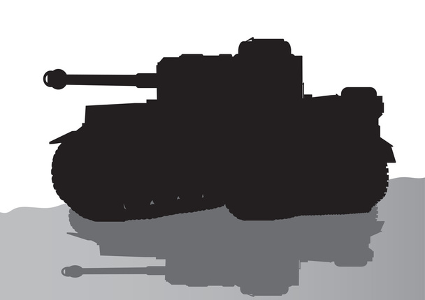 Vector silhouette of the tank - Vector, Image