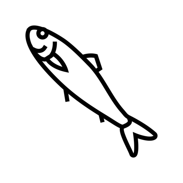 illustrazione vettoriale icona linea di aringa atlantica - Vettoriali, immagini