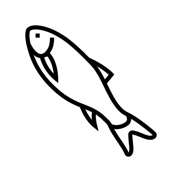 línea de peces rohu icono vector ilustración - Vector, Imagen